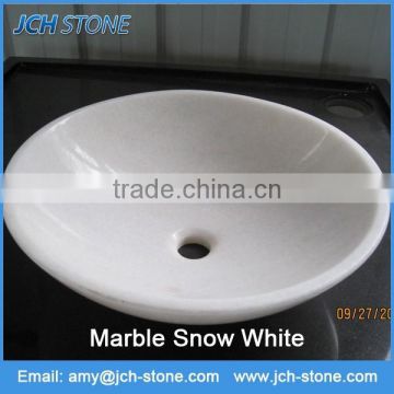 Snow White marble round sink and wash basin polished