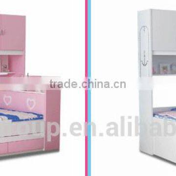 Pink and Blue Bed Children Bedroom Furniture Storage Multifuntional Combined-bed for Kids photo-5