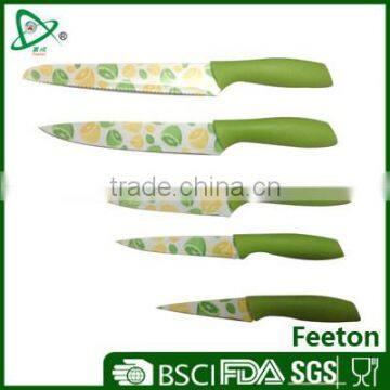 Stainless steel kitchen knife with color coating