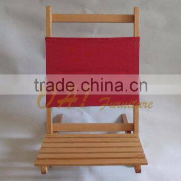 low price beech wood folding wooden beach chair canvas