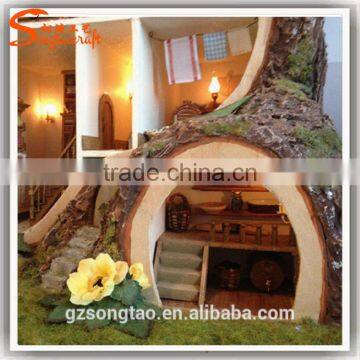 Guangzhou Songtao new design products big artificial/fake tree trunk with hole tree house for holiday