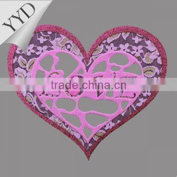 Heat transfer type new glitter ,lace and bright rayon material for garment