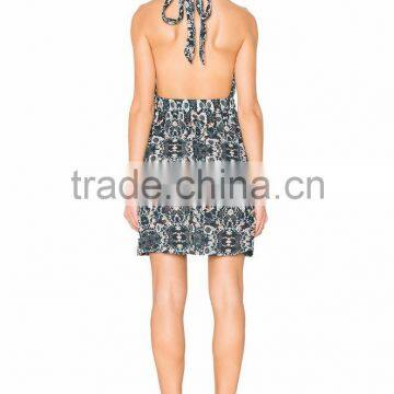 Halter Neck Wrap Sexy Dress Fashion Printed Elegant Women Dress photo-2