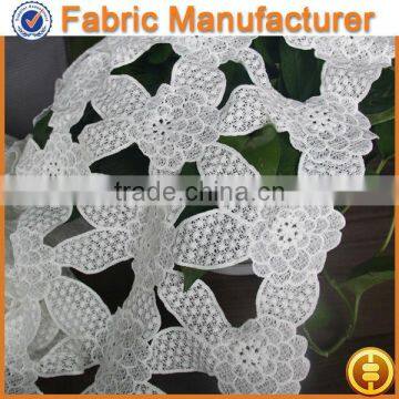 cicheng textile Micro Fiber Floral Embroidery Saree Border Chemical Lace Fabrics and Triming