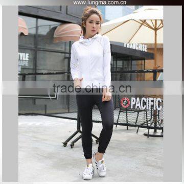 Long Sleeve Custom Women Cropped Compression Running Gym Hoodie photo-5