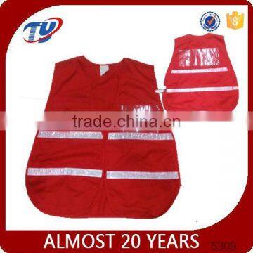 EN ISO 20471 red high visibility safety vest