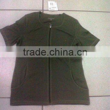 LADIES TOP 1X1 RIB WITH FRONT ZIPPER (Garment Stock Lots / Apparel Stock / Stocklots / Garment Apparel From India) photo-2