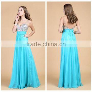 2015 beaded ruffled prom designer evening dress online