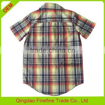 High End Fashion Short Sleeve Kids Grid Shirts photo-2