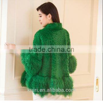 New Real Rabbit Fur Coat 2016 Fashion Autumn Winter Women Fur Coat Jackets Slim Medium Tassel Fur Coat photo-4