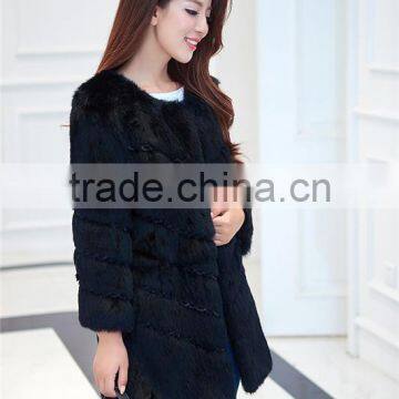 Genuine Rabbit Fur Coat Women Rabbit Fur Coat Winter Natural Fur Jacket Winter Overcoat photo-3