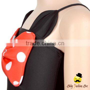 Children Cute Cartoon Character Strap Kids Little Girl Flash Bow One Piece Little Girl Swimwear Beach Clothes photo-4