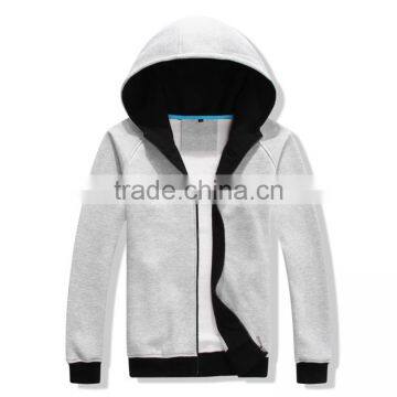 OEM Cheap Custom Heavy Thick Mens Cotton Polyester Fleece Zip Up Sweatshirt and Hoodies photo-3