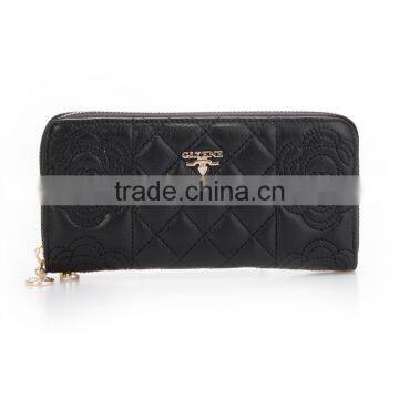 2017 Luxury Fashion Women Wallet Long Purse Bueatiful Flower Embossing Zipper Woman Leather Purse photo-3