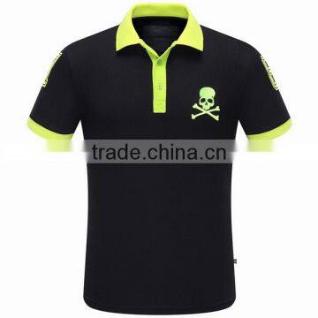 Hot Sale Soft Fabric Skull Pattern Printed Polo New Model Men's T-shirt Wholesale in China photo-2