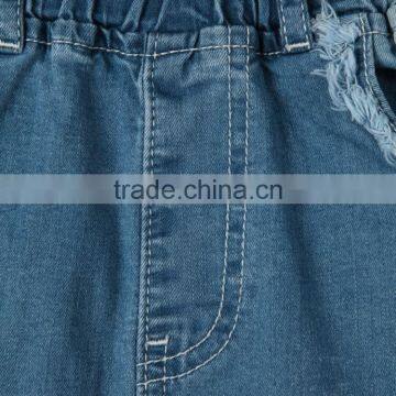 Garment Dyed Color Change Three-quarter Bellbottom Wide Leg Jeans for Girls photo-5