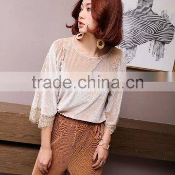 Top Fashion Style Large Size Gold t Shirt Women Plus Size T-shirt Fat Women t Shirt photo-3