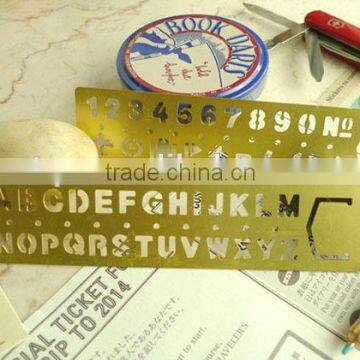 Brass Bookmark/DIY Drawing Templates/Hollow Out Ruler for Planner,Scrapbook, Handbook photo-2