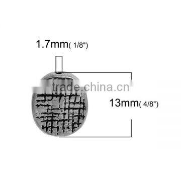 Zinc Based Alloy Spacer Beads Oval Antique Silver photo-2