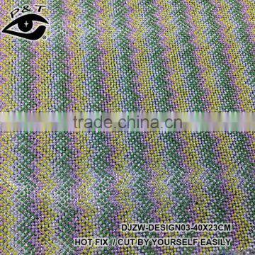 New Arrival Hot Fix Rhinestone Mesh Stripe Design Iron on Resin Mesh for Garments photo-2