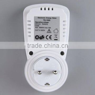 TS-1500 Electronic Energy Meter LCD Energy Monitor Plug-in Electricity Meter for EU Plug Monitor photo-5