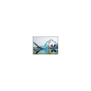 Custom Water Park Equipment Wave Slide, 11m Height Fiberglass Water Slides For 2 People