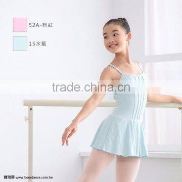 2016 Front trims X back girl dance skirted leotards