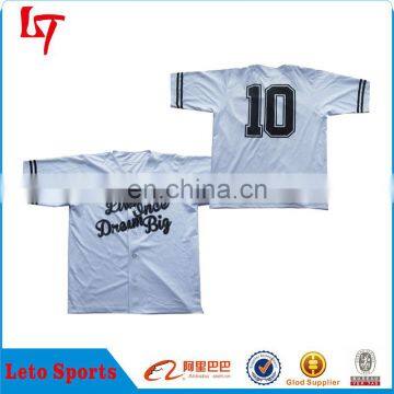 Hot selling sublimation blank full button youth baseball t shirts