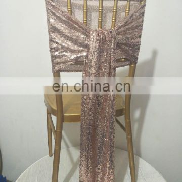 Graceful Popular High Quality Rose Gold Sequin Chair Sash photo-4