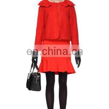 Ladies elegant autumn plain color OL flounce sexy galleries girls mini skirt mini dress