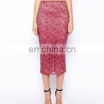 2014 A/W Lady's Fashion Pencil Skirt In Lace