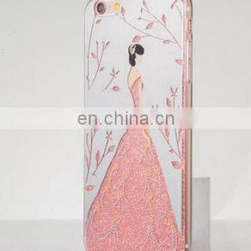 Wedding Dress Girl Design Shining Bling Crystal TPU+PC Phone Case IMD Mobile Accessories For IPhone 7 7 Plus photo-6