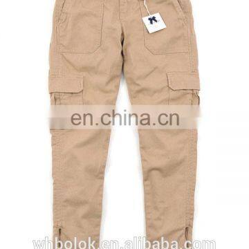 Fashion pattern cotton twill long pants multi pockets OEM service custom your own logo for lady
