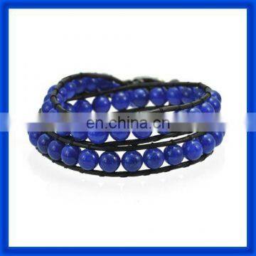 new 2014 Heliotrope Round Beaded Bracelets Jewelry Wire Wrap TPCL162#