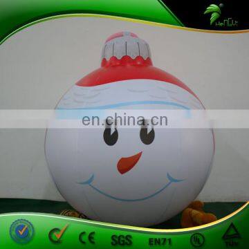 Indoor Christmas Inflatable Round Decoration Ball , Inflatable Smile Face Led light Balloon for Advertising