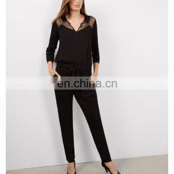 Ladies Office Wear Clothing Long Sleeve Black Jumpsuit For Women photo-2