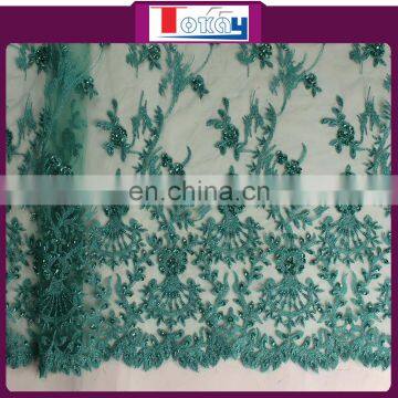 embroidery fabric tulle beaded lace fabric wholesale for wedding occasion