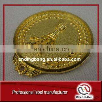 Professional Collective Souvenir Custom Embossed Torch Design Frosted Metal 24K Gold Medal