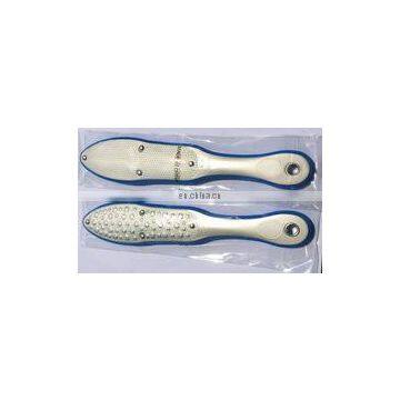 Stainless steel blue color callus remover pedicure foot rasp with handle