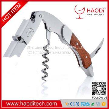 Waiters Corkscrew,Professional Stainless Steel with Rosewood Inlay All-in-one Corkscrew, Bottle Opener and Foil Cutter,