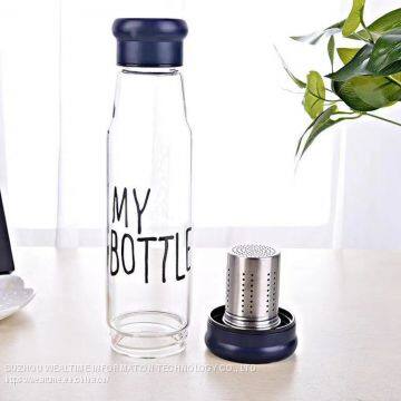 Glass Water Bottle With Tea Infuser Bottom Openable Water Bottles photo-2