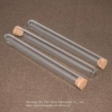 Customized Glass Cylinder Clear Glass Tube With Cork for Lab photo-2