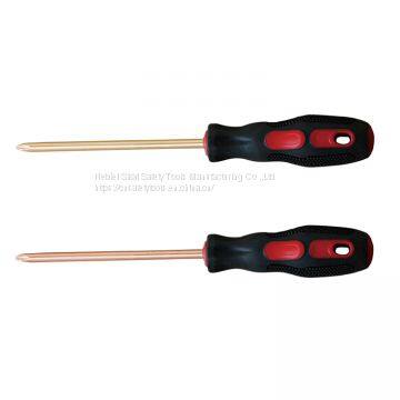 Explosion-proof rubber handle phillips screwdriver aluminum bronze 200mm