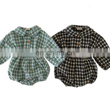 Toddler Baby Set Wholesale 2020 Fashion Baby Boys Girls 2 Pcs Set Plaid Blouses + Short Kids Suits 70-100cm