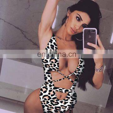 2019 new summer yellow leopard swimwear swimsuit woman swimming clothes one piece girls swimwear