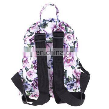 New Arrival 9inch Mini Backpack Girls Small Travel Bag With Romantic Purple Rose Image photo-5