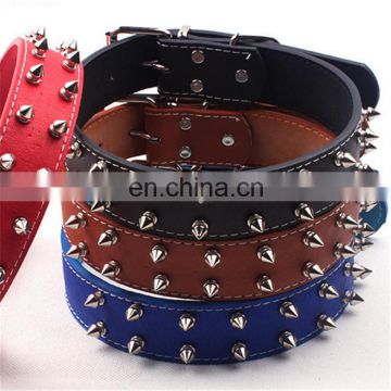 Eco-friendly New products most popular pet punk style big dog PU rivet collar