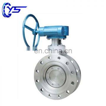 Flange End DN100 SS304 Disc Triple Eccentric Carbon Steel Butterfly Valve With Worm Gear