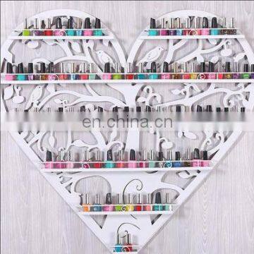 Nail Polish Rack Stand Heart Shaped Wall Shop Racks Solan Manicure Cosmetic Display Shelf Storage Box