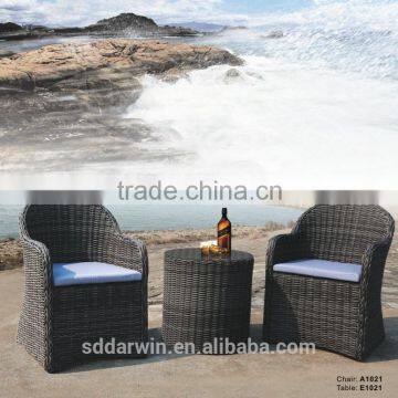 Rattan Round Table and Wicker Chair for Balcony Furniture Set A-1021                        
                                                Quality Choice